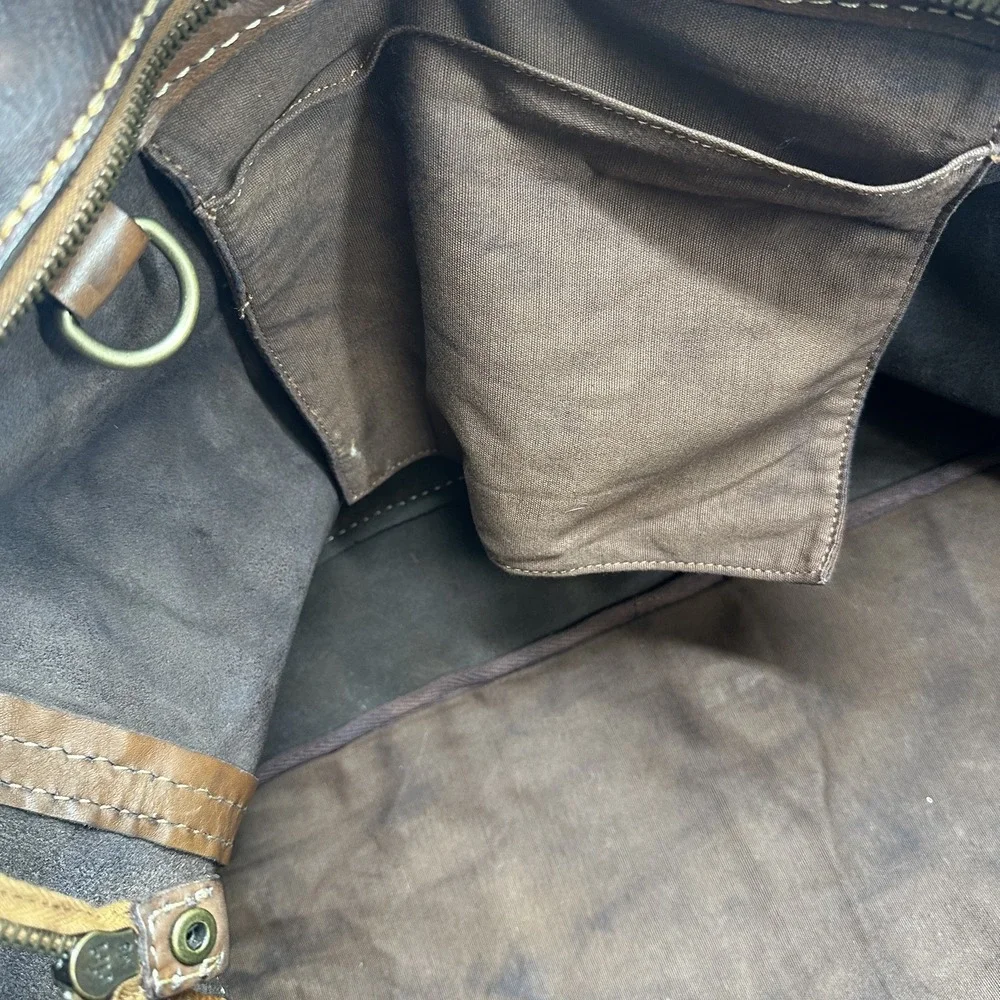 JEAN SHOP Leather Satchel Bag Distressed Large Messenger Tote New York